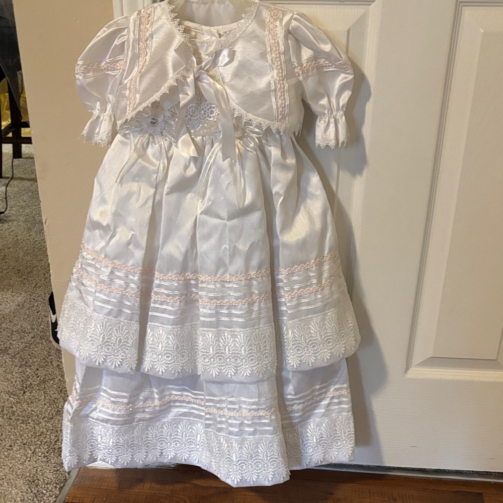 Elegant White Lace Dress for Girls bautizmo ropon